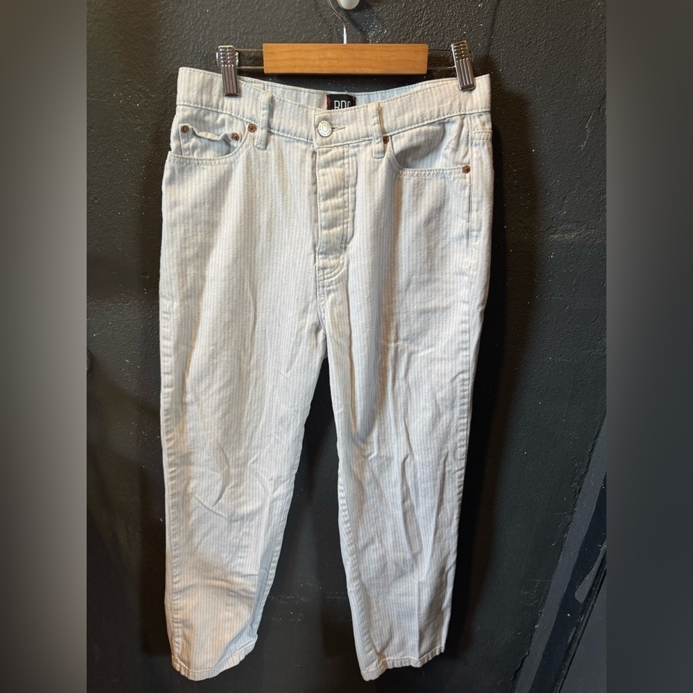 BDG White Light Gray Striped Slim Straight Jeans Size 27
